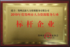 2019年度鄭州人(rén)力資源服務行(xíng)業标杆企業